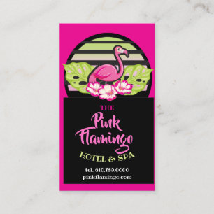 HOT PINK FLAMINGO Tropical Leaves Party Gift Favor Business Card