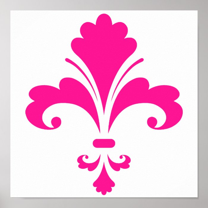 Hot Pink Fleur de lis Print