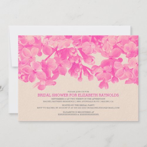 Hot Pink Floral Bridal Shower Invitations