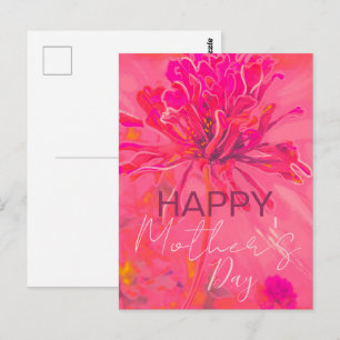 Hot Pink Floral Impressionist Mother's Day Postcard