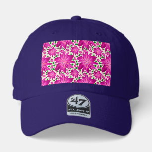 Hot pink floral seamless pattern 47 brand hat
