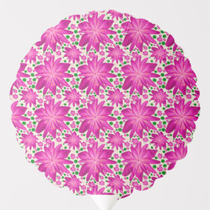Hot Pink Floral Seamless Pattern Balloon