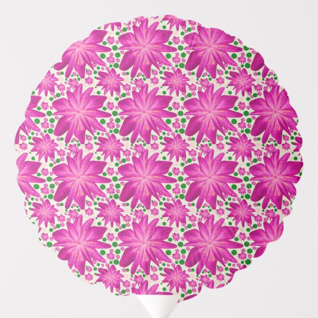 Hot Pink Floral Seamless Pattern  Balloon (Front)
