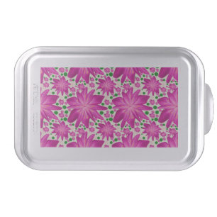 Hot pink floral seamless pattern cake pan