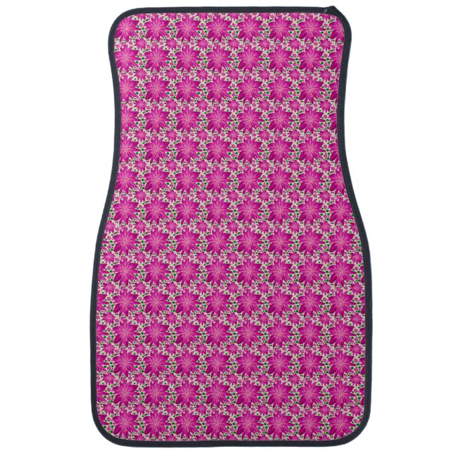 Hot pink floral seamless pattern  car floor mat (Front)