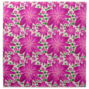 Hot pink floral seamless pattern cloth napkin