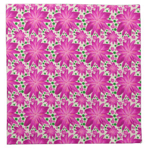 Hot Pink Floral Seamless Pattern  Cloth Napkin
