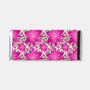 Hot pink floral seamless pattern hershey bar favors