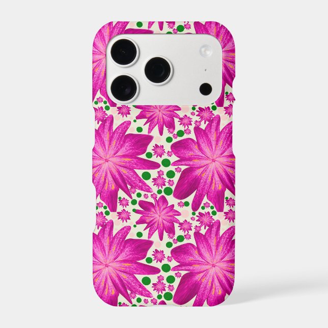 Hot pink floral seamless pattern  iphone case (Back)