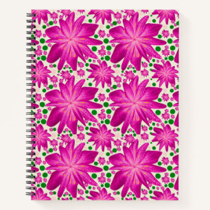 Hot Pink Floral Seamless Pattern Notebook