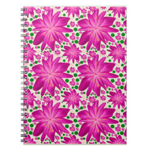Hot Pink Floral Seamless Pattern Notebook