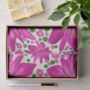 Hot Pink Floral Seamless Pattern Tissue Paper