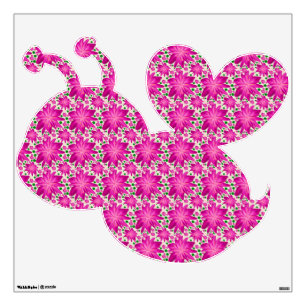 Hot pink floral seamless pattern  wall decal