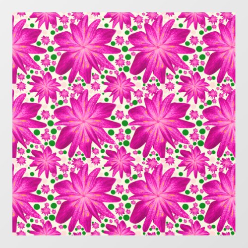 Hot Pink Floral Seamless Pattern Wall Decal