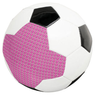 Hot Pink floral seamless pattern with polka dots Soccer Ball
