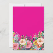 Hot Pink Floral Surprise 90th Birthday Invitation (Back)