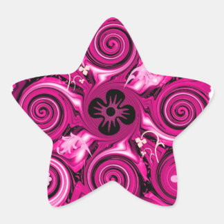 Hot Pink Floralia Star Sticker