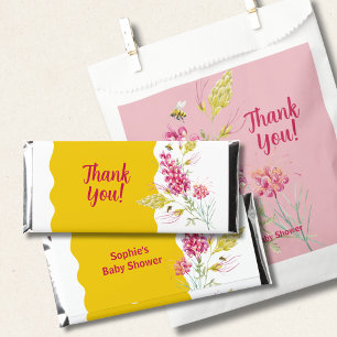 Hot Pink Florals And Bumble Bee A Sweet Little Bee Hershey Bar Favors