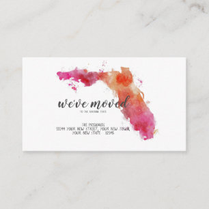 Hot Pink Florida Moving Announcement Insert Cards