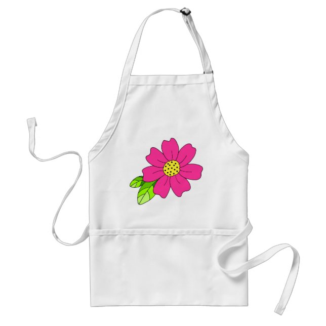 Hot Pink Flower  Adult Apron (Front)