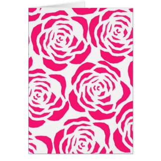 hot pink flower outlines cards