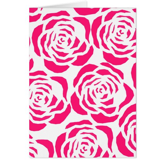 hot pink flower outlines cards (Front)