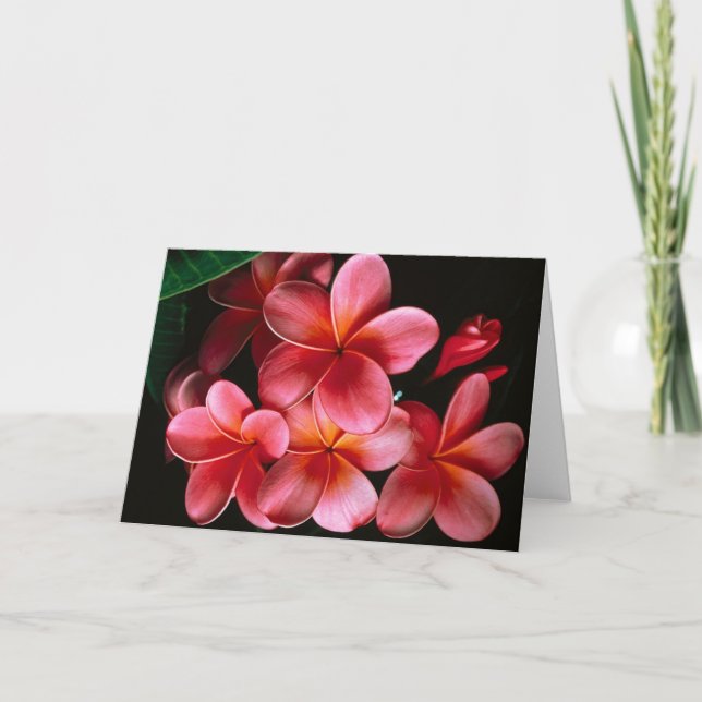 Hot Pink flowered Note Card (Front)