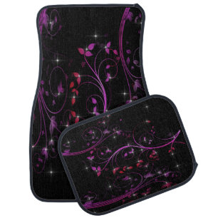 Hot Pink Flowers Car Floor Mat