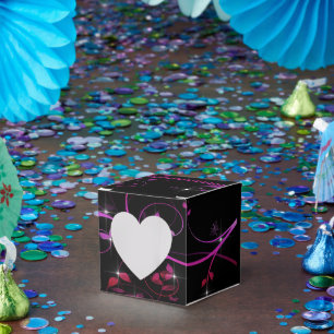 Hot Pink Flowers Favor Boxes