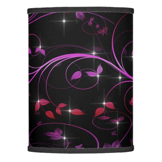 Hot Pink Flowers Lamp Shade (Front)