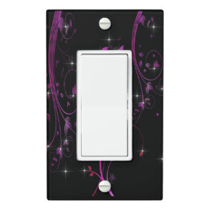 Hot Pink Flowers Light Switch Cover