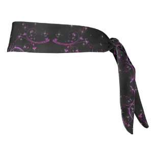Hot Pink Flowers Tie Headband