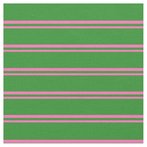 Hot Pink & Forest Green Lines Fabric