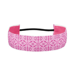 Hot Pink Fractal Pattern Athletic Headband