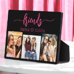 Hot Pink Friends 3 Photo Friendship Collage Plaque<br><div class="desc">Celebrate your friendship with the Hot Pink Besties Friends 3 Photo Collage Keepsake Plaque. This vibrant and personalized plaque features a stylish hot pink design, showcasing a beautifully arranged collage of three cherished photos. Crafted from high-quality materials, it’s perfect for displaying on a desk, shelf, or wall. The heartfelt "Besties"...</div>