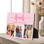 Hot Pink Friends 3 Photo Friendship Collage Plaque<br><div class="desc">Celebrate your friendship with the Hot Pink Besties Friends 3 Photo Collage Keepsake Plaque. This vibrant and personalized plaque features a stylish hot pink design, showcasing a beautifully arranged collage of three cherished photos. Crafted from high-quality materials, it’s perfect for displaying on a desk, shelf, or wall. The heartfelt "Besties"...</div>