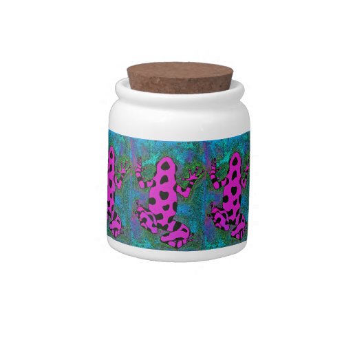 Hot Pink Frog with Black Spots Candy Jar