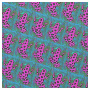 Hot Pink Frog with Black Spots Fabric