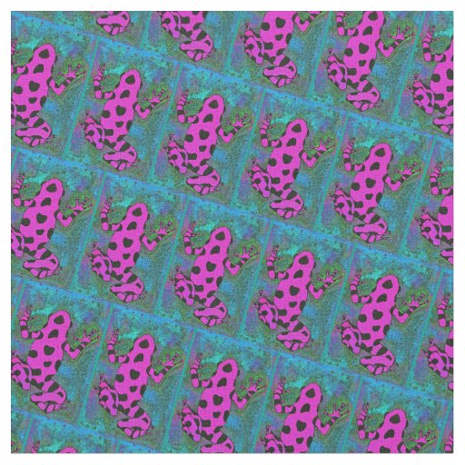 Hot Pink Frog with Black Spots Fabric