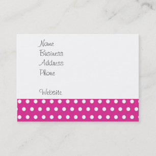 Hot Pink Fuchsia and White Polka Dots Pattern Gift Business Card