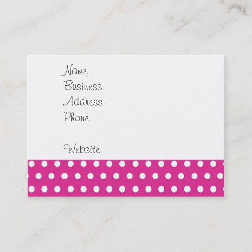 Hot Pink Fuchsia and White Polka Dots Pattern Gift Business Card Templates