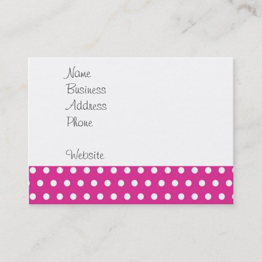 Customizable Hot Pink Fuchsia and White Polka Dots Pattern Gift Business Card Templates