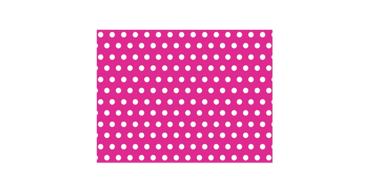 Hot Pink Fuchsia and White Polka Dots Pattern Gift Postcard | Zazzle.com