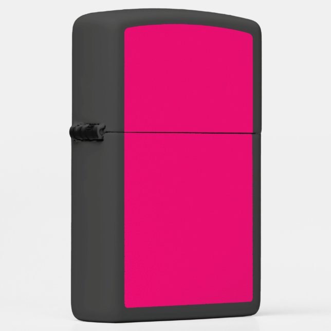 Hot Pink fuchsia black matte Zippo lighter (Right)