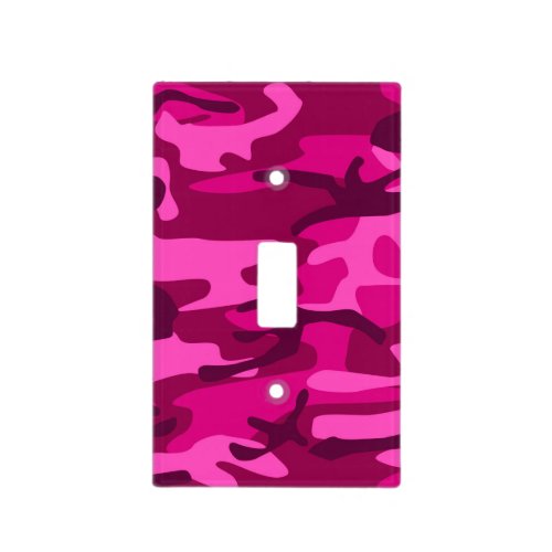 Hot Pink Fuchsia Camo Camouflage Girly Pattern Light Switch Cover