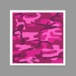 Hot Pink Fuchsia Camo Camouflage Girly Pattern Napkins