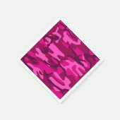 Hot Pink Fuchsia Camo Camouflage Girly Pattern Napkins (Corner)