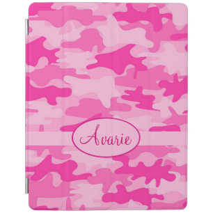 Hot Pink Fuchsia Camouflage Name Personalized iPad Smart Cover