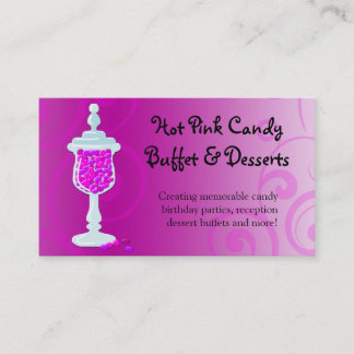 Hot Pink Fuchsia Candy Buffet Business Card