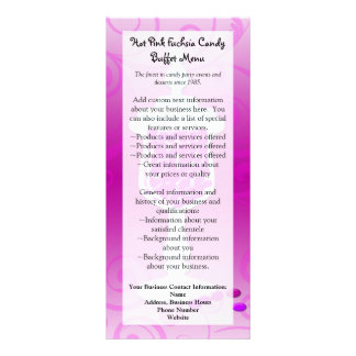 Hot Pink Fuchsia Candy Buffet Rack Card